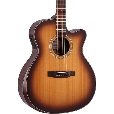 Open Box Mitchell Terra Series T413CEBST Auditorium Solid Torrefied Spruce Top Acoustic Electric Cutaway Guitar Level 1 Edge Burst