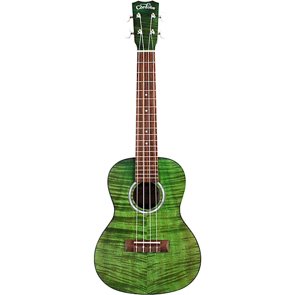 Cordoba 15CFM Flamed Mahogany Concert Ukulele Jade Green