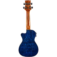 Mitchell MU80XCE-QAB-BL Exotic Acoustic-Electric Cutaway Ukulele Quilt Ash Burl Blue