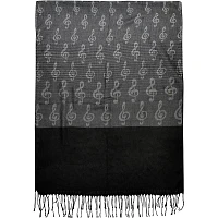 AIM Black Pashmina Scarf With G-Clefs