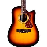 Guild D-2612CE Deluxe 12-String Cutaway Acoustic-Electric Guitar Antique Sunburst