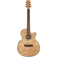 Mitchell MX430QAB Exotic Series Acoustic-Electric Quilted Ash Burl Natural