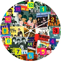 Vandor The Beatles Singles Collection 13.75 Cordless Wood Wall Clock