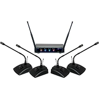 Open Box VocoPro Digital-Quad-Conference 4-Channel UHF Digital Wireless Conference System, Set #1 Level 1