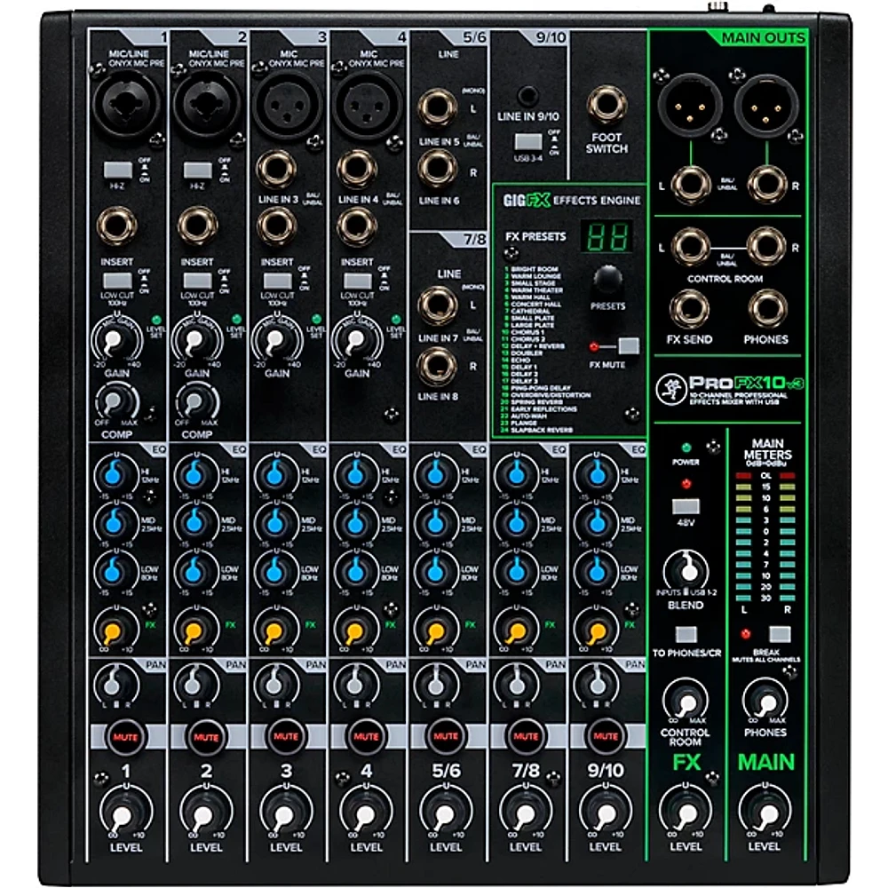 Mackie ProFX10v3 10-Channel Professional Effects Mixer With USB