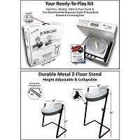 Panyard Jumbie Jam Steel Drum Kit with Metal Z-Floor Stand Silver