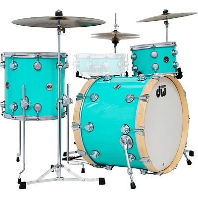 DW -Piece Collector's Series Santa Monica Shell Pack With Satin Chrome Hardware Sea Foam Green