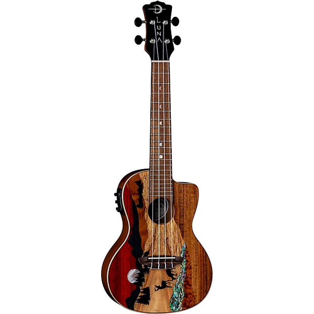 Luna Vista Deer Tropical Wood Concert Acoustic-Electric Ukulele Gloss Natural