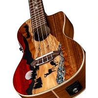 Luna Vista Deer Tropical Wood Concert Acoustic-Electric Ukulele Gloss Natural