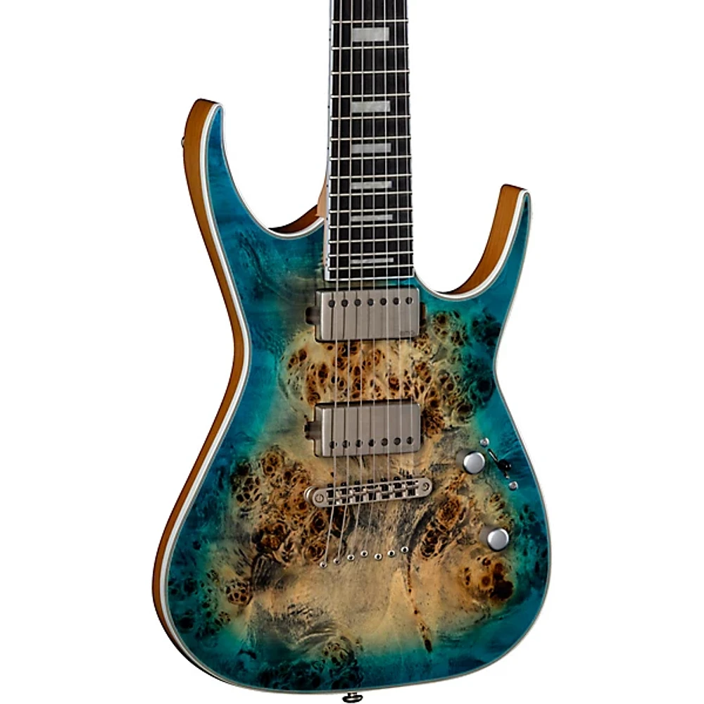 Open Box Dean Exile Select Burled Poplar 7-String Electric Guitar Level 2 Satin Turquoise Burst 194744712975