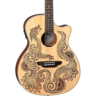 Luna Henna Dragon Select Spruce Acoustic/Electric Guitar Satin Natural