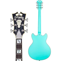 D'Angelico Deluxe DC Semi-Hollow Electric Guitar With D'Angelico Shield Tremolo Matte Surf Green