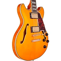 D'Angelico Excel Series Mini DC Semi-Hollow Electric Guitar Spruce top USA Seymour Duncan Humbuckers Stop-bar Tailpiece Vintage Natural