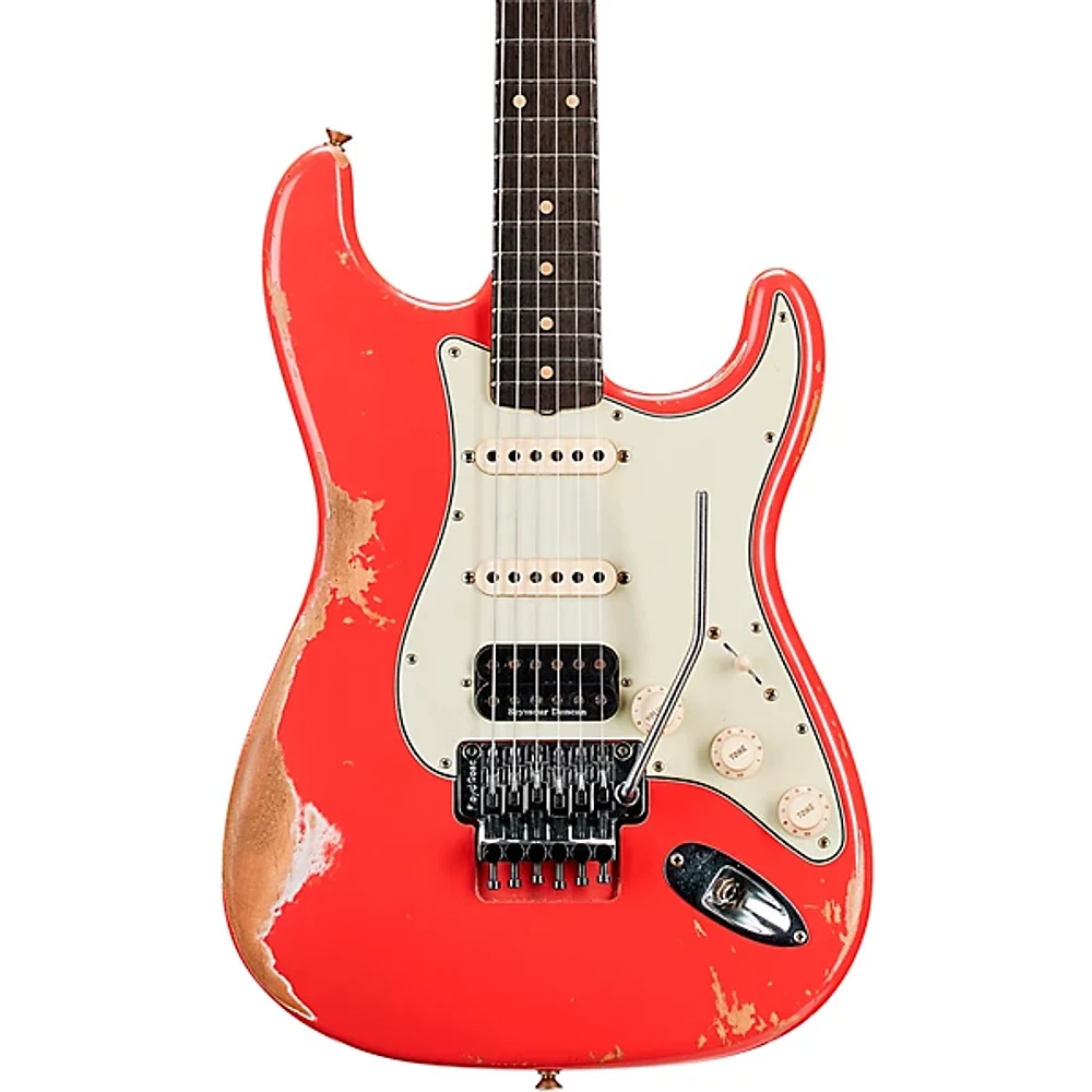 Fender Custom Shop 60 Stratocaster HSS Floyd Rose Heavy Relic Rosewood Fingerboard Electric Guitar Fiesta Red