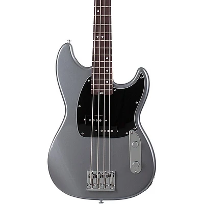 Schecter Guitar Research Banshee 4-String Short Scale Electric Bass Carbon Gray Black Pickguard