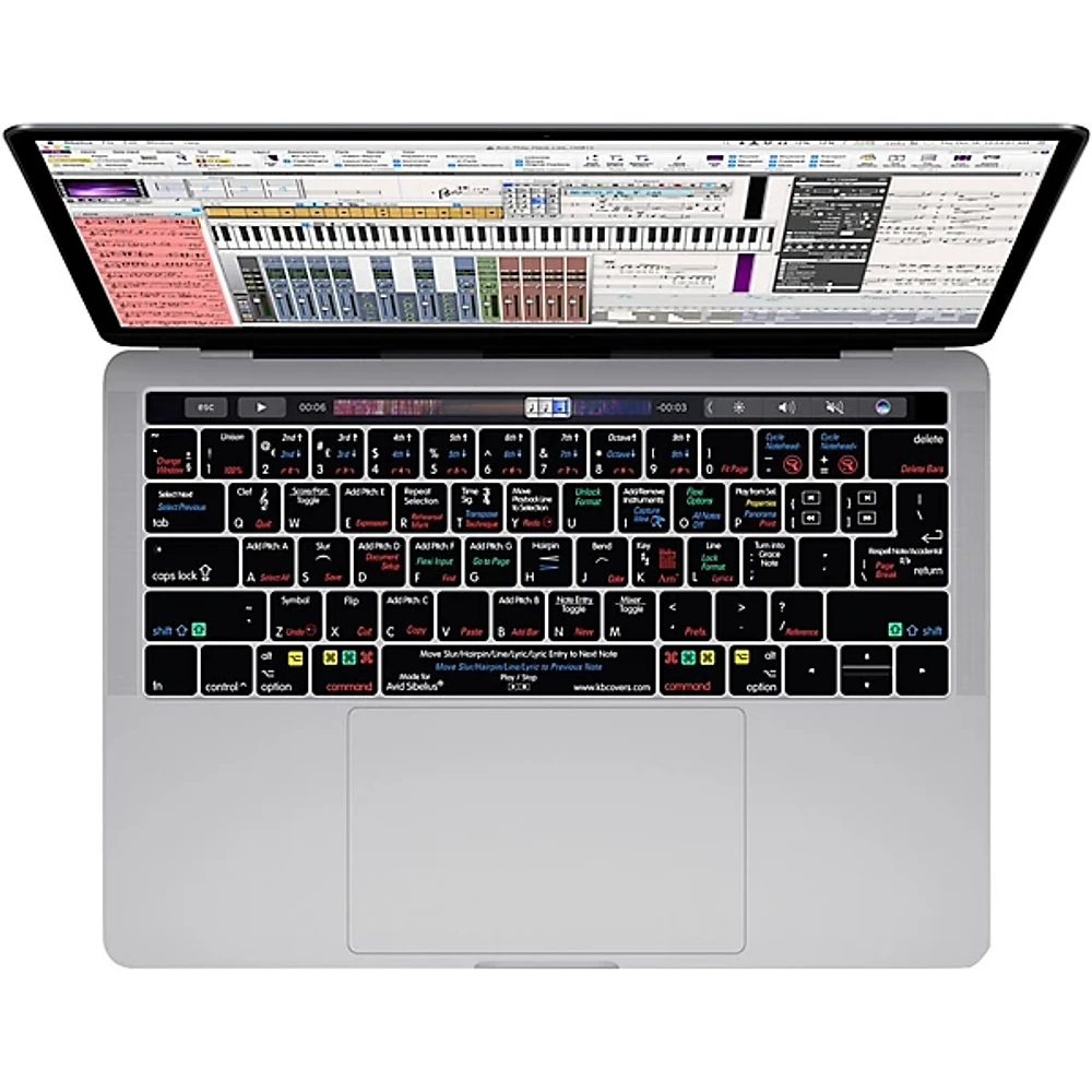 KB Covers Sibelius Keyboard Cover for MacBook Pro (Late 2016+) With Touch Bar