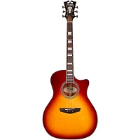 D'Angelico Premier Series Gramercy Single-Cutaway Grand Auditorium Acoustic-Electric Guitar Iced Tea Burst