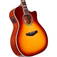 D'Angelico Premier Series Gramercy Single-Cutaway Grand Auditorium Acoustic-Electric Guitar Iced Tea Burst