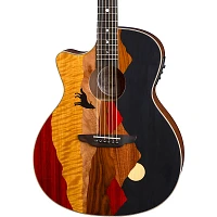 Luna Vista Wolf Tropical Wood Left-Handed Acoustic-Electric Guitar Gloss Natural