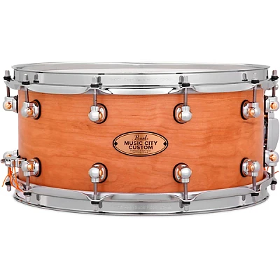 Pearl Music City Custom Solid Shell Snare Cherry in Hand-Rubbed Natural Finish 14 x 6.5 in.