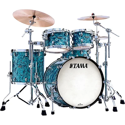 TAMA Starclassic Maple 4-Piece Shell Pack With Chrome Hardware and 22" Bass Drum Turquoise Pearl