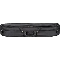 Bobelock Wooden Half-Moon Suspension Violin Case 4/4 Size Black Exterior, Blue Interior