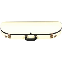 Bobelock Fiberglass Half-Moon Violin Case 4/4 Size Ivory Exterior, Blue Interior