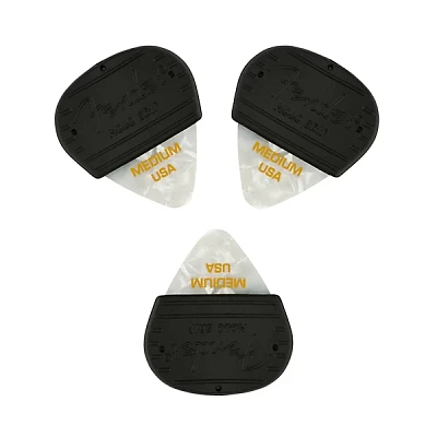 Fender Mojo Grip 351 Guitar Picks (3-Pack) White Moto Medium