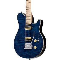 Sterling by Music Man S.U.B. Axis Flame Maple Top Electric Guitar Neptune Blue