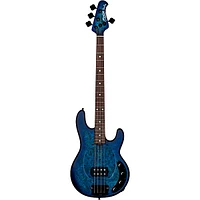 Open Box Sterling by Music Man StingRay Ray34 Burl Top Rosewood Fingerboard Electric Bass Level 1 Neptune Blue Satin