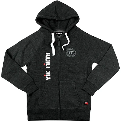 Vic Firth Zip Up Logo Hoodie XX Large Charcoal