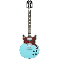 D'Angelico Premiere Series Brighton Solid Body Electric Guitar Double Cutaway Stopbar Tailpiece Sky Blue