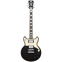 D'Angelico Premiere Series Brighton Solid Body Electric Guitar Double Cutaway Stopbar Tailpiece Black Flake