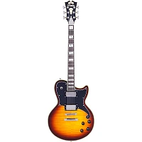 D'Angelico Deluxe Series Atlantic Solidbody Electric Guitar With USA Seymour Duncan Humbuckers and Stopbar Tailpiece Vintage Sunburst