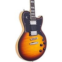 D'Angelico Deluxe Series Atlantic Solidbody Electric Guitar With USA Seymour Duncan Humbuckers and Stopbar Tailpiece Vintage Sunburst