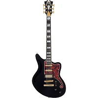 D'Angelico Deluxe Series Bedford SH Electric Guitar With USA Seymour Duncan Pickups and Stopbar Tailpiece Black