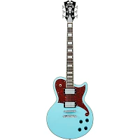 D'Angelico Premier Series Atlantic Solidbody Single Cutaway Electric Guitar With Stopbar Tailpiece Sky Blue