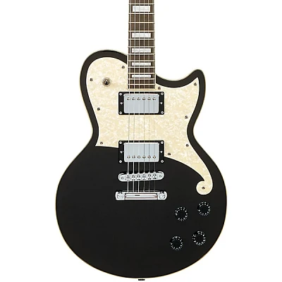 D'Angelico Premier Series Atlantic Solidbody Single Cutaway Electric Guitar With Stopbar Tailpiece Black Flake