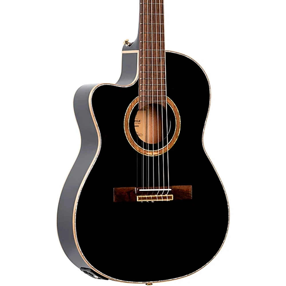 Ortega Performer Series RCE138-T4BK-L Thinline Acoustic Electric Nylon Guitar Black