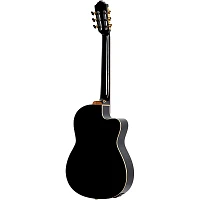 Ortega Performer Series RCE138-T4BK-L Thinline Acoustic Electric Nylon Guitar Black