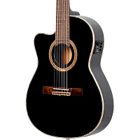 Ortega Performer Series RCE138-T4BK-L Thinline Acoustic Electric Nylon Guitar Black