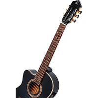 Ortega Performer Series RCE138-T4BK-L Thinline Acoustic Electric Nylon Guitar Black