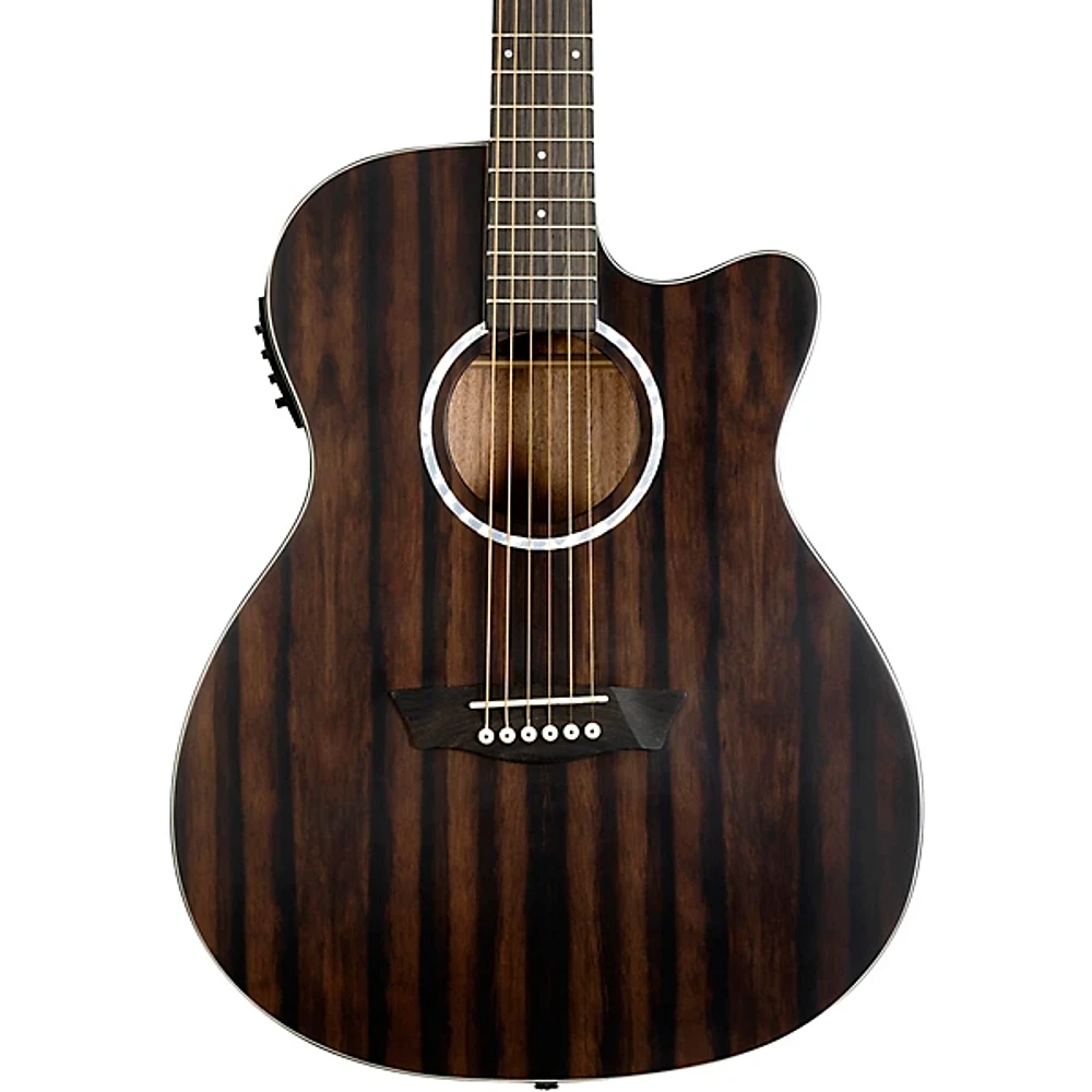 Washburn Deep Forest Ebony ACE Acoustic-Electric Guitar Natural Matte