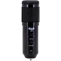 CAD U49 USB Side-Address Studio Microphone With Headphone Monitor and Echo Effects Black