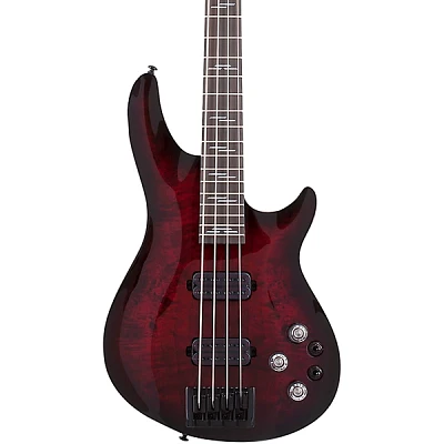 Schecter Guitar Research Omen Elite- -String Electric Bass Guitar Black Cherry Burst