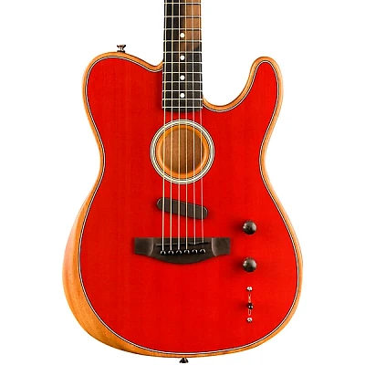 Open Box Fender Acoustasonic Telecaster Ebony Fingerboard Acoustic-Electric Guitar Level 2 Dakota Red 197881048525