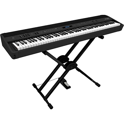 Roland FP-90X Digital Piano With Roland Double-Brace X-Stand and DP-10 Pedal Black