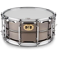 Pork Pie Big Black Brass Snare Drum With Tube Lugs and Chrome Hardware With Protection Racket Case