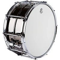 Pork Pie Big Black Brass Snare Drum With Tube Lugs and Chrome Hardware With Protection Racket Case