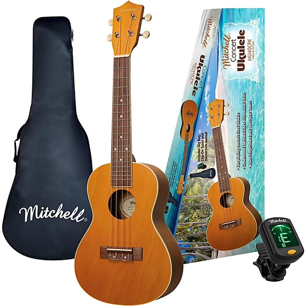 Mitchell MU40C Concert Ukulele Pack Natural